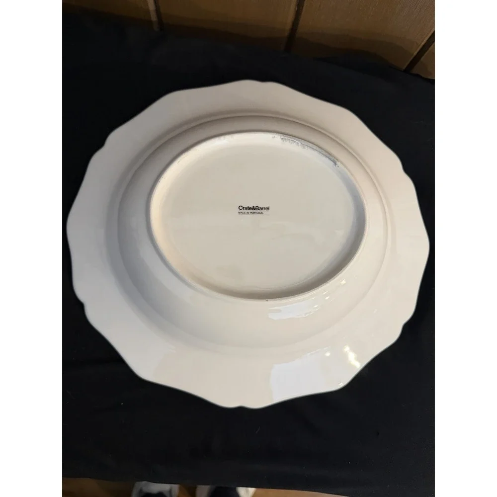 Crate and Barrel Evette 12 Large Oval Salad Serving Bowl Made In Portugal